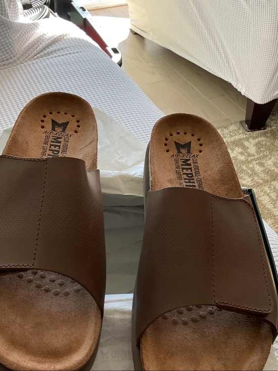 Mephisto Men’s Dark Brown Adjustable Leather Slide Sandal main image 5
